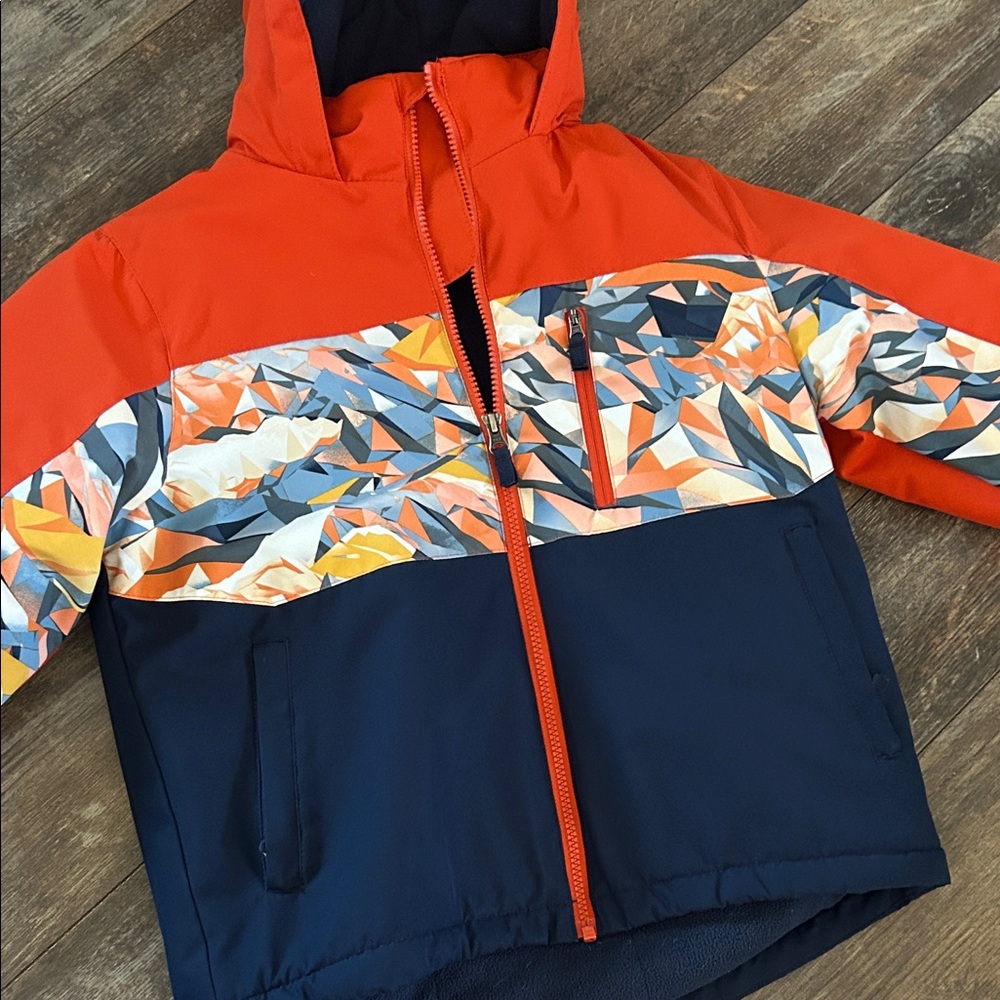 Swiss Tech Kids Geometric Puffer Jacket - Red and Blue - Picture 2 of 4